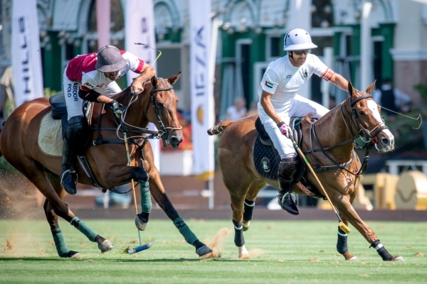 Intense Defense by Mahra Polo by AIX and Ghantoot Polo on Day Five of...